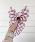 Pink checkered bow