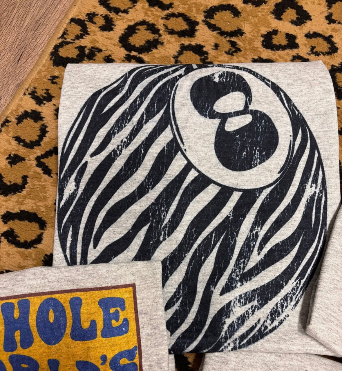 8ball zebra print Tee
